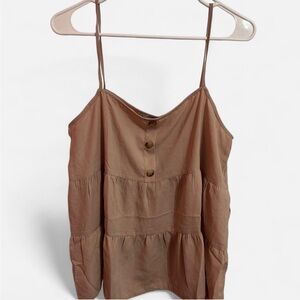 Paper Crane Tan Buttoned Camisole